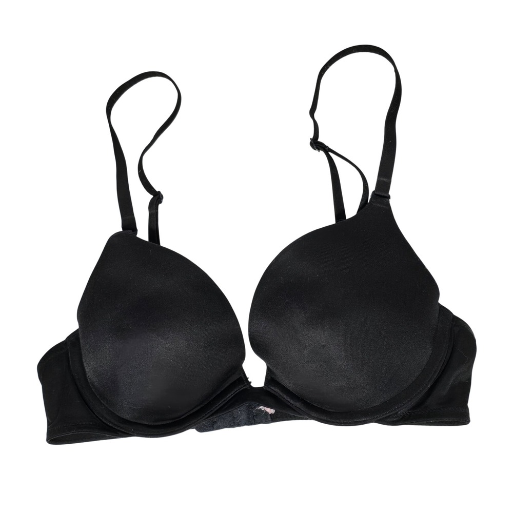 Victoria's Secret Body by Victoria Black Underwire Push Up‎ Cup Satin Bra 34B